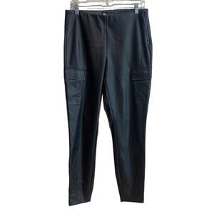 Zara Faux Leather Cargo Snap Ankle Pant L